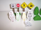 Wooden Train People Figures Dog Signs Trees Lot Of 17 Fits Brio Thomas