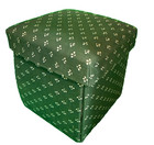 Vtg Green Floral Singer Padded Collapsible Sewing Box Complete W threads needles