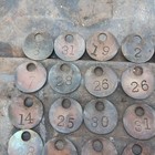 Antique Coal Miners Tool Tags Lot Of 24 Brass Copper No 2