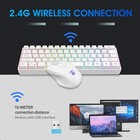 2 4g Wireless Gaming Keyboard Mouse Combo Small 60  Ergonomic Mini White