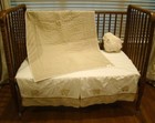 2 Pc Vintage Pottery Barn Baby Lamb Crib Set - Sweet Lambie Bedding Set   Bonus