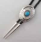 Sterling On Sterling Silver Overlay With Turquoise Southwestern Bolo Tie