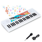 49 Keys Kids Electronic Keyboard Piano Portable Music Toy With Microphone White