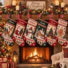Personalized Christmas Stocking  Custom Name Printed Holiday Sock  Reindeer S