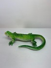 Vtg 1990 Imperial Green Iguana Rubber Toy With Suction Cup