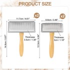 Wool Carder Brush 2 Large And 2 Medium Silver wood Color 