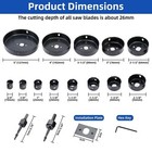 19pcs Hole Saw Set 3 4  - 5  Wood Plastic Sheet Metal Drill Bit Kit Cutting Tool