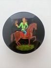 Round Hand Painted Russian Enamel Trinket Box