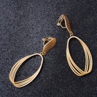 Clip On Earrings Oval Hoop Vintage Style Retro Big Hoops Matt Gold Non-pierced