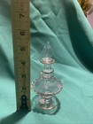 Egyptian Etched Glass Perfume Bottle Hand Blown Gold Trim 5 5    Dropper  Stopper