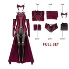 Scarlet Cosplay Witch Maximoff Wanda Vision Cosplay Costume Headwear Cloak And P