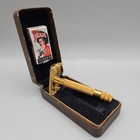 Vintage 1937 Gillette Gold Sheraton Open Comb Tto Safety Razor  Complete Set