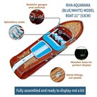 Blue Riva Aquarama Handmade Wooden Model Boat Italian Speed Boat Italian 21   
