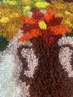 Vintage Latch Hook Flower Wall Hanging Rug 25x33 Yarn Art Retro Floral Decor