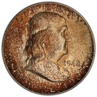 1948 Franklin Half Dollar Pcgs Ms66fbl Toned