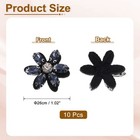 10pcs Handmade Flower Beaded Patches  Glass Crystal Appliques  Blue clear