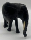 Vintage Ironwood  Wooden Elephant Figurine With Tusks Statue Animal Hand Carved