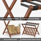 2 Pack Bamboo Luggage Rack For Guest Room 26 77  Folding Wide Suitcase Stand Wit