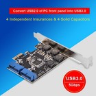 Pci-e To Internal 2 Port 19 Pin Header Usb 3 0 Expansion Card Adapter