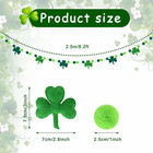 Whaline 8 2ft St  Patrick s Day Felt Pom Banner Lucky Shamrock Garland Green Whi