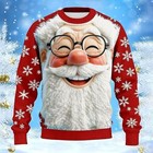 Happy Santa Face 3d Print Ugly Christmas Sweater Funny Holiday Jumper S-5xl