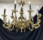 Restored Antique Vtg Bronze Rococo Chandelier Victorian Ornate Art Nouveau  Deco