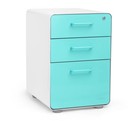 Poppin Stow 3-drawer File Cabinet  aqua- White  