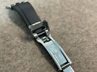 Oysterflex Rubber Band Strap For Apple Watch 4 5 6 7 89 Silver Deployment Buckle