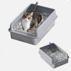 Stainless Steel Cat Litter Box high Sides odor-free  Non Stick And Easy Clean