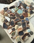 60 Large xlg Surf Tumbled Pottery Shards    craft Grade    Weighs 13 Oz