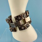 Vintage Sterling Silver Bracelet 925 Jfg Guad Mexico Hollow Articulated Chunky