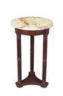 English Regency Style Round Marble Mahogany Pedestal Table Plant Stand 29 