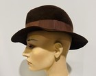 Ysl Vintage 1970s Luscious Chocolate Brown Velour Fur Felt Fedora Size S 55cm