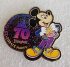    disneyland Glitery Mickey Mouse 70th Anniversary Cast Exclusive Lr Pin free Shp