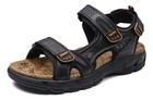 Men s Hiking Sandals With Arch Support Genuine Leather Cowhide Flat Sandals Size