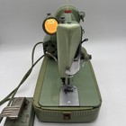 Vintage Singer Sewing Machine - Green  With Case Foot Pedal Light - Works 