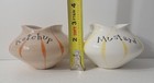 Vintage 1958 Holt Howard Pixieware Ceramic Condiment Bases Ketchup   Mustard 