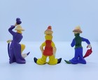Lot Of 3 Vintage Plastic Clown Figurines Made In Hong Kong  2 5 Inch