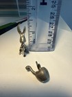 Vintage Pewter Miniature Figurine Lot - Bunny Rabbit Carrot Worm In Apple Garden