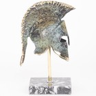 Spartan Helmet On A Base Ancient Greek Bronze Museum Replica 1349-1