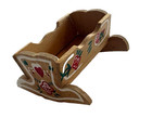 Dollhouse Furniture Miniature Wood Baby Bassinet Cradle Crib Rocking