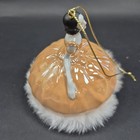 Midwest Porcelain Art Deco Ballerina Ornament  Powder Puff With Gold Cord