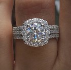 Women s Fashion Jewelry Silver Cubic Zirconia Luxury Ring Engagement1-14