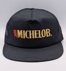 Vintage Michelob Beer Mesh Back Snapback Trucker Hat Cap Black Vtg 80s Usa Made
