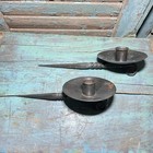 Extreme Primitive Pair Antique Style Beam Spike Candle Holders Hand Forged Aafa
