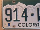 License Plates  Colorado  2018  Passenger  914 Wbj  914 Mid-engine Porsche 