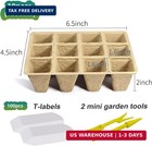 120 Cells Seed Starter Tray  10 Pack Biodegradable Peat Pots With 100 Labels  Pl