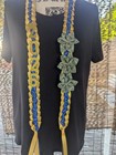 Graduation Ribbon Lei  2025 Solid Light Gold And Royal Blue