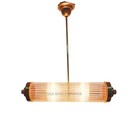 Art Deco Brass   Glass Skyscraper Chandelier Vintage Ceiling Light Fixture