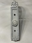 Antique Cast Iron Eagle Door Bell Plate Colonial Marked Hardware Painted White